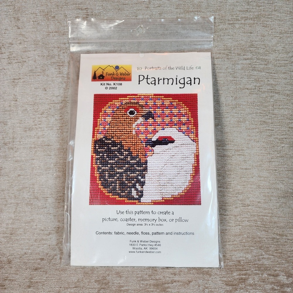 Funk & Weber Designs cross stitch kit Ptarmigan Alaskan Wild Animal New